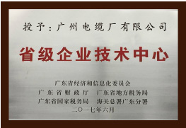 礦物質(zhì)電纜省級(jí)企業(yè)技術(shù)中心證書(shū)